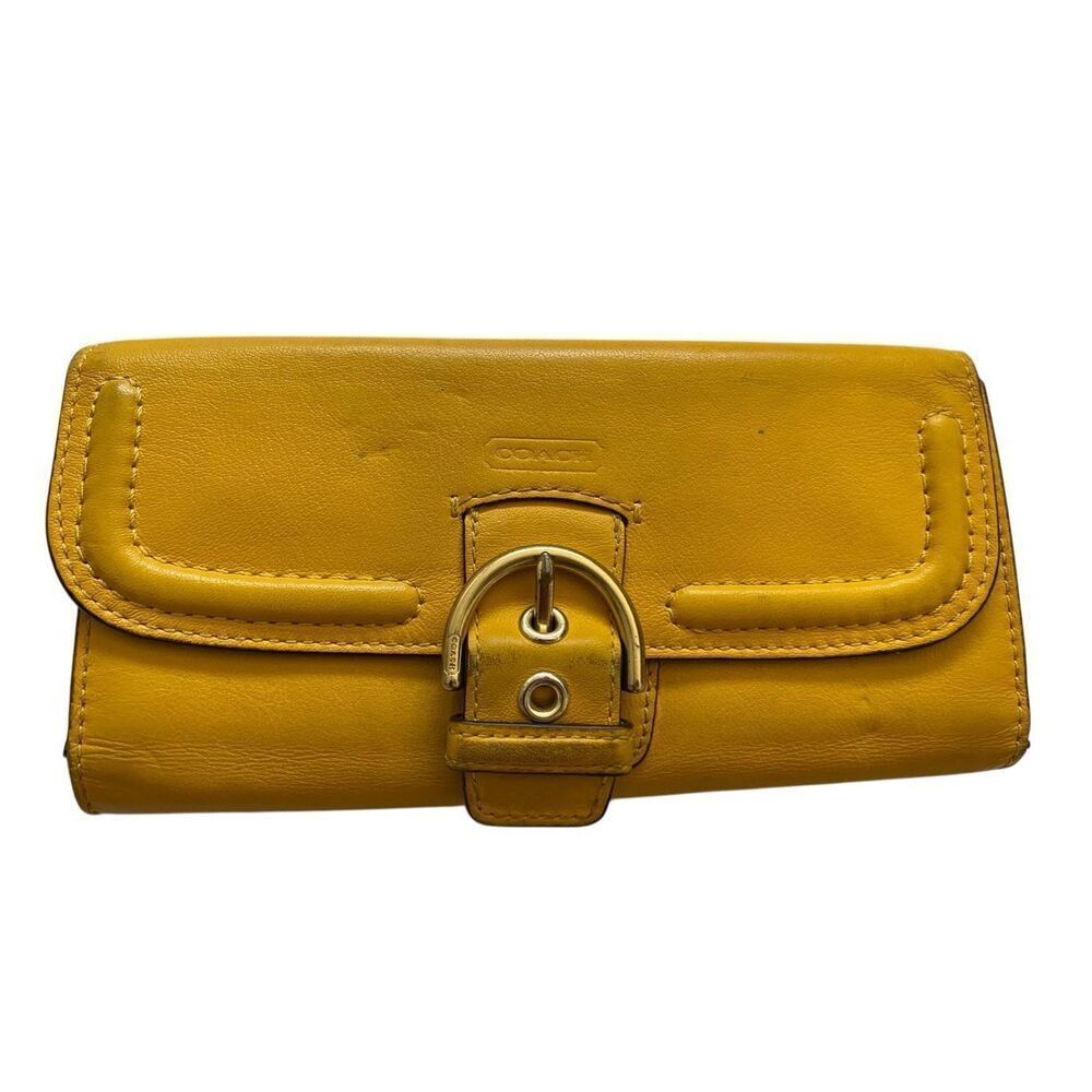 Coach Buckle Leather Wallet Billfold Card Holder Designer Luxury Preppy